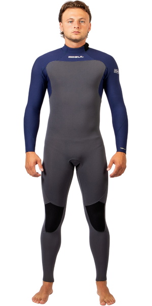 2026 Gul Mens Yulex Flexor 4/3mm Back Zip Wetsuit FX1217 - Black / Blue